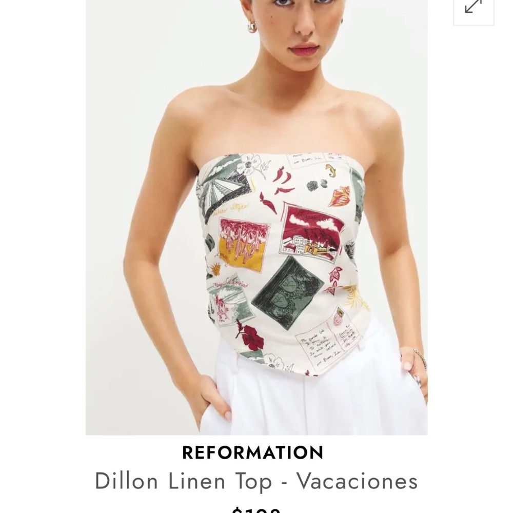 Reformation Strapless Linen Top - Vacaciones